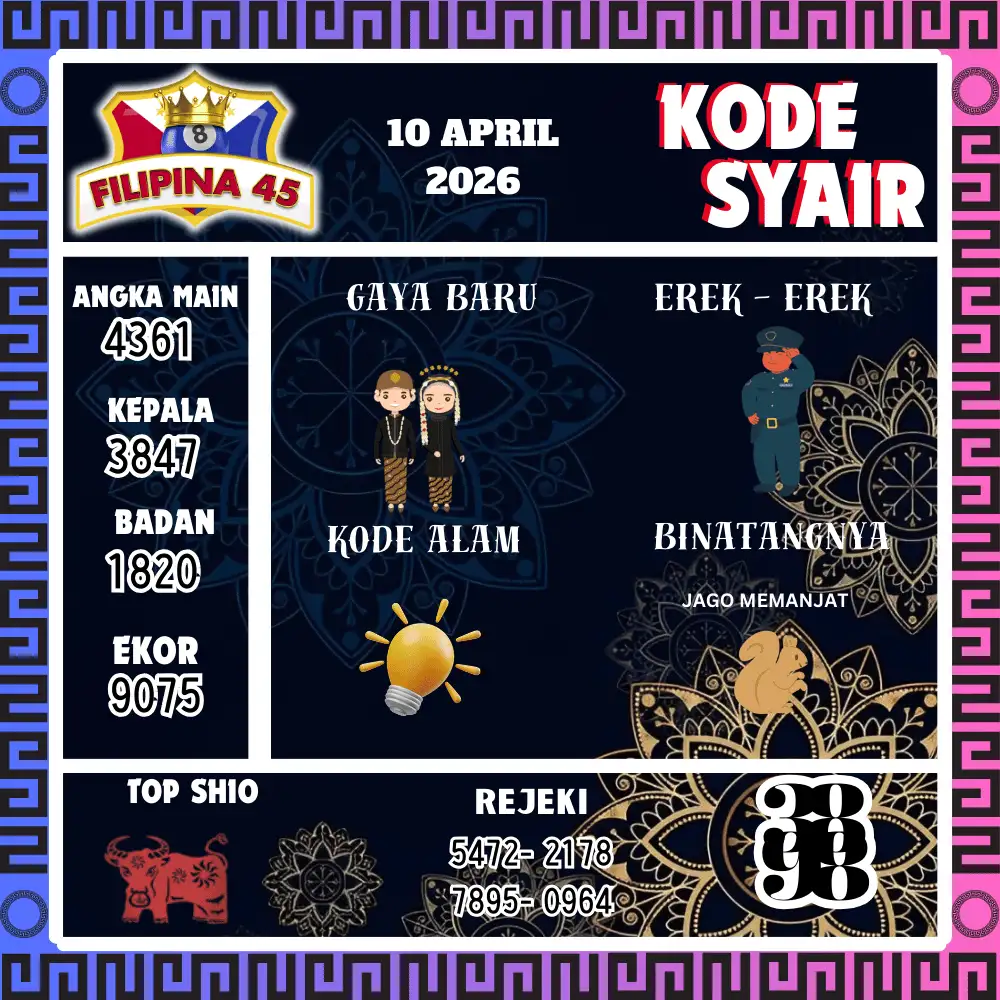 Kode Syair Filipina45  Pools - April 2026
