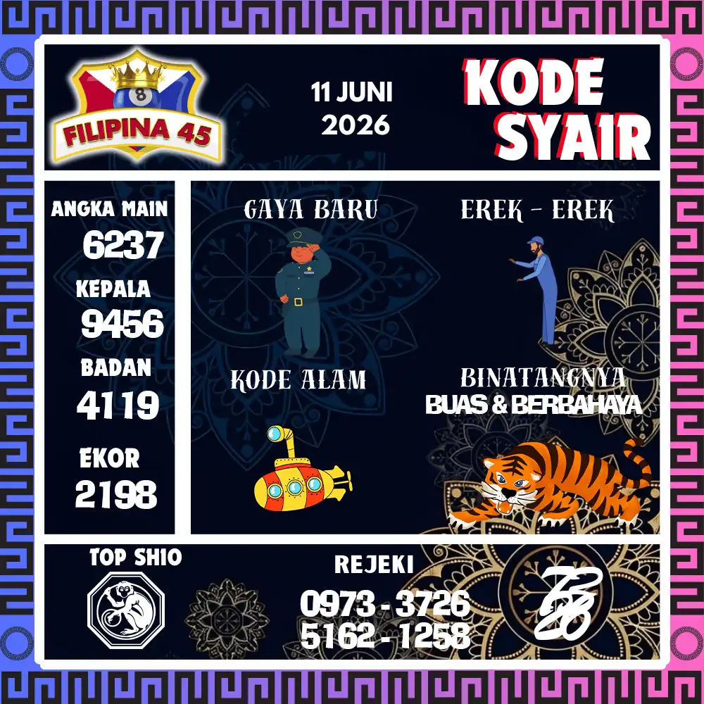 Kode Syair Filipina45  Pools - Juni 2026
