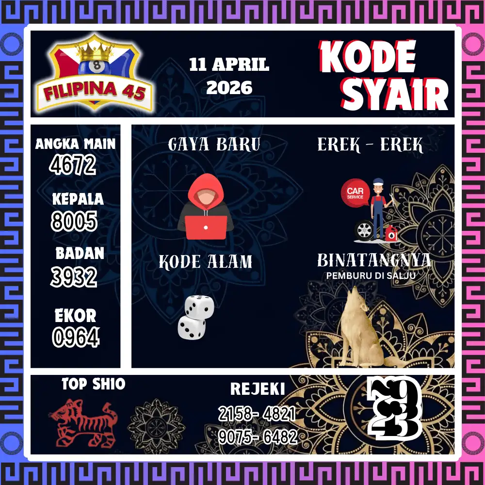 Kode Syair Filipina45  Pools - April 2026
