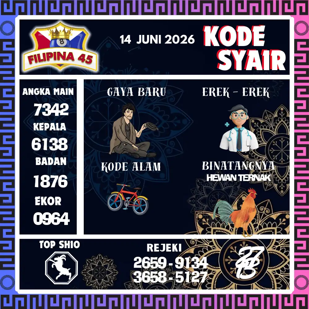 Kode Syair Filipina45  Pools - Juni 2026
