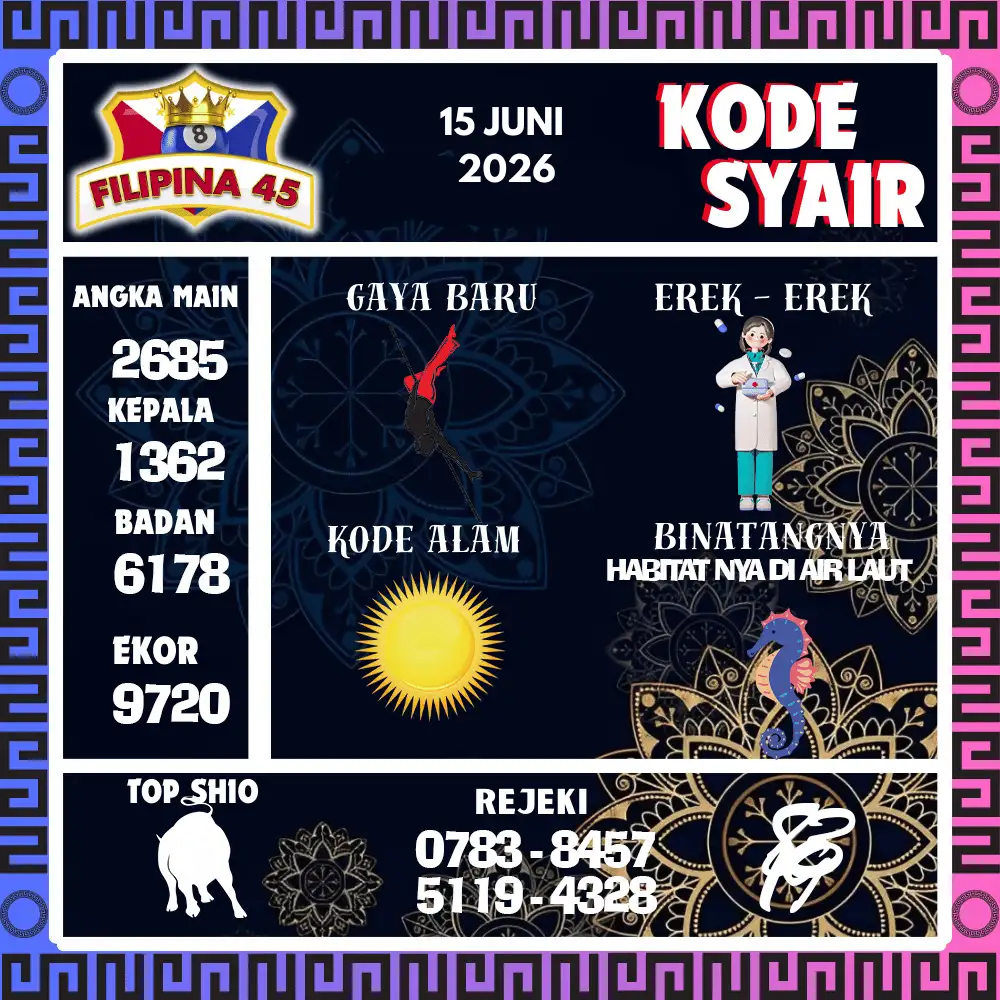 Kode Syair Filipina45  Pools - Juni 2026
