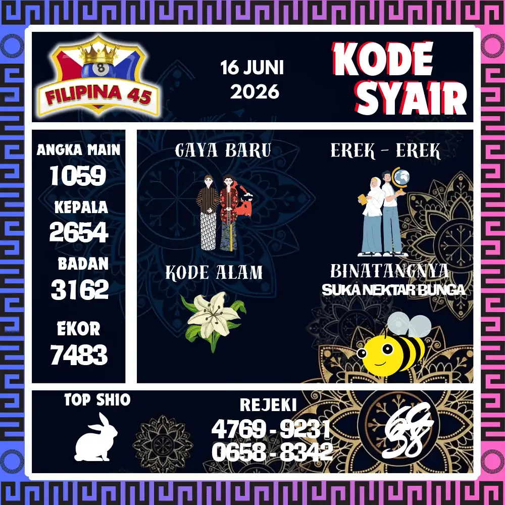 Kode Syair Filipina45  Pools - Juni 2026
