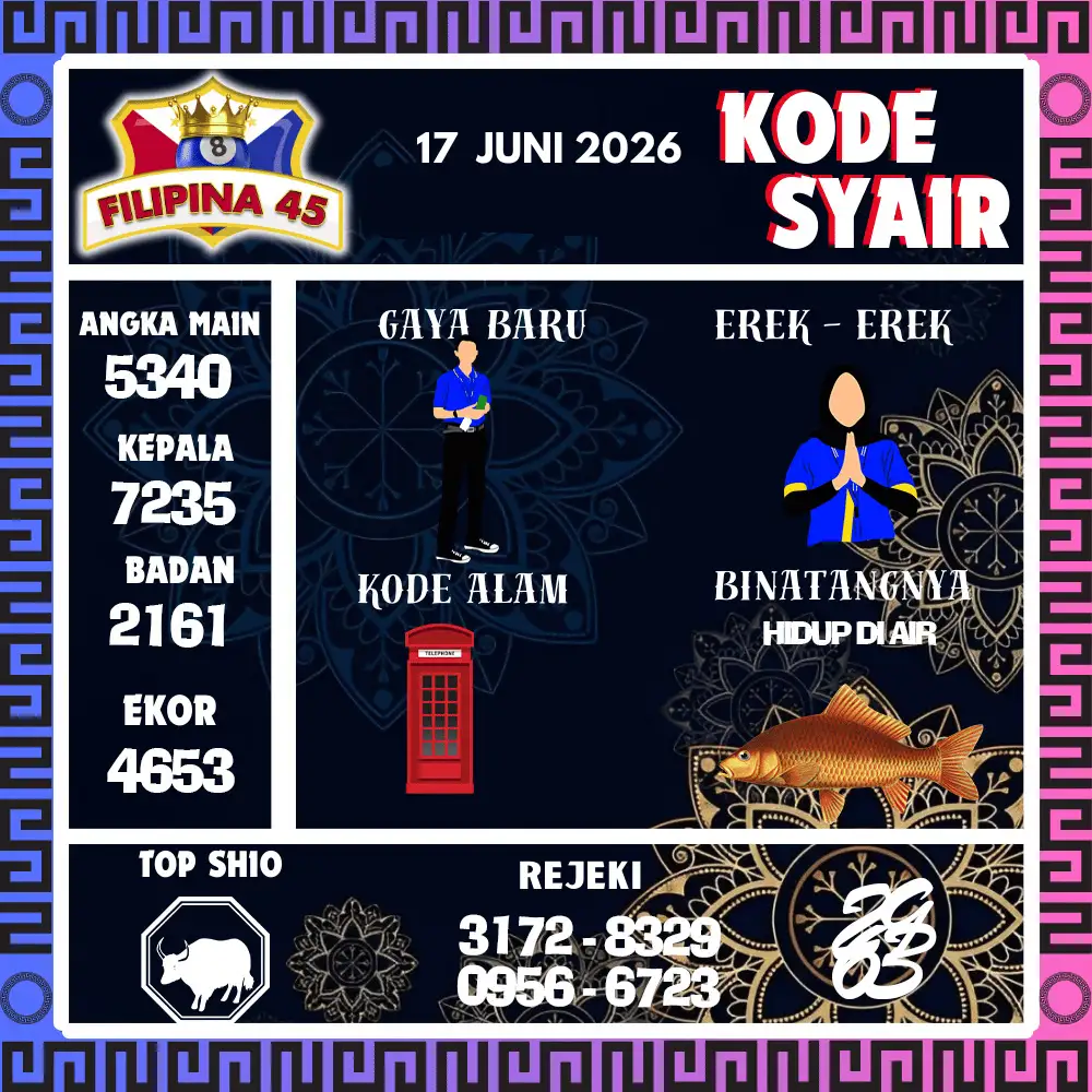 Kode Syair Filipina45  Pools - Juni 2026
