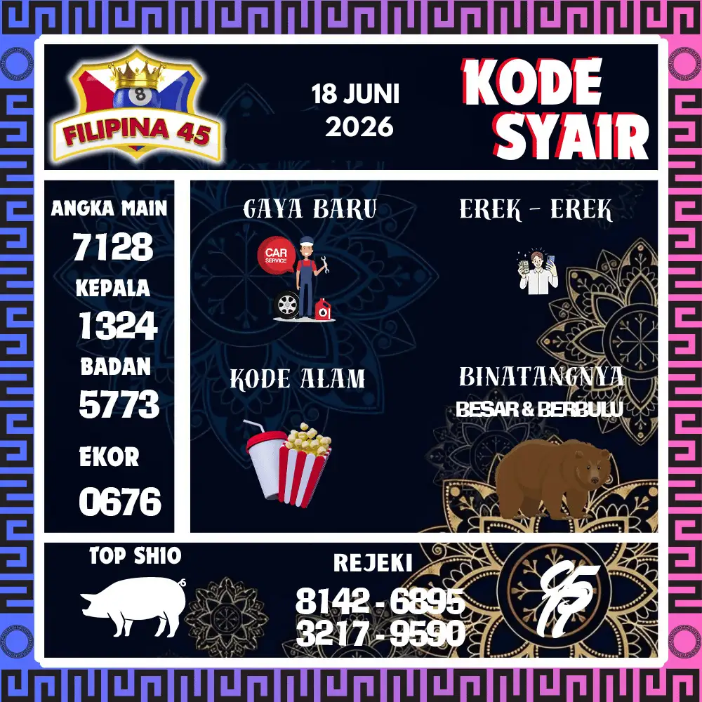Kode Syair Filipina45  Pools - Juni 2026
