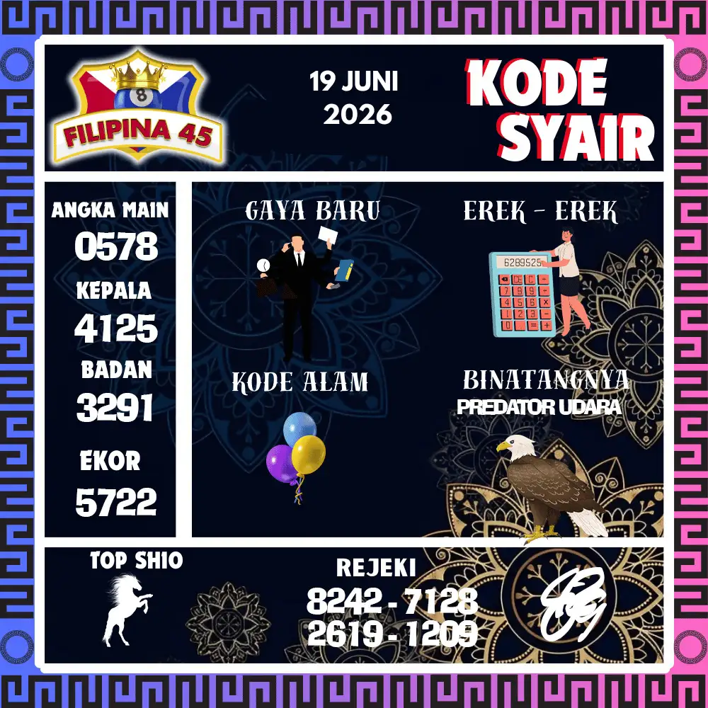 Kode Syair Filipina45  Pools - Juni 2026
