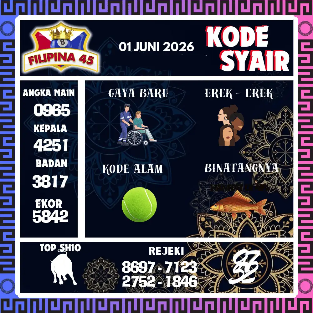 Kode Syair Filipina45  Pools - Juni 2026
