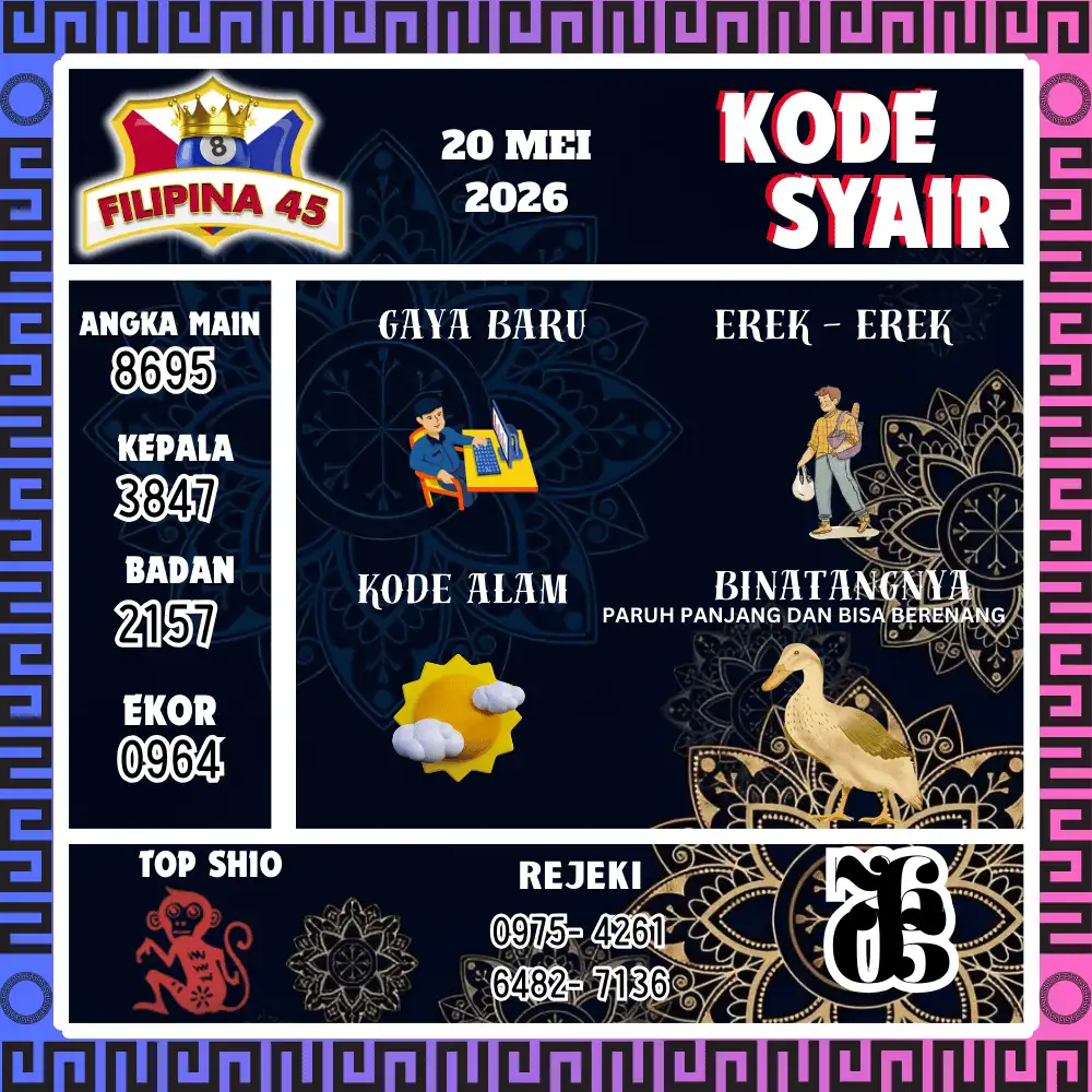Kode Syair Filipina45  Pools - Mei 2026
