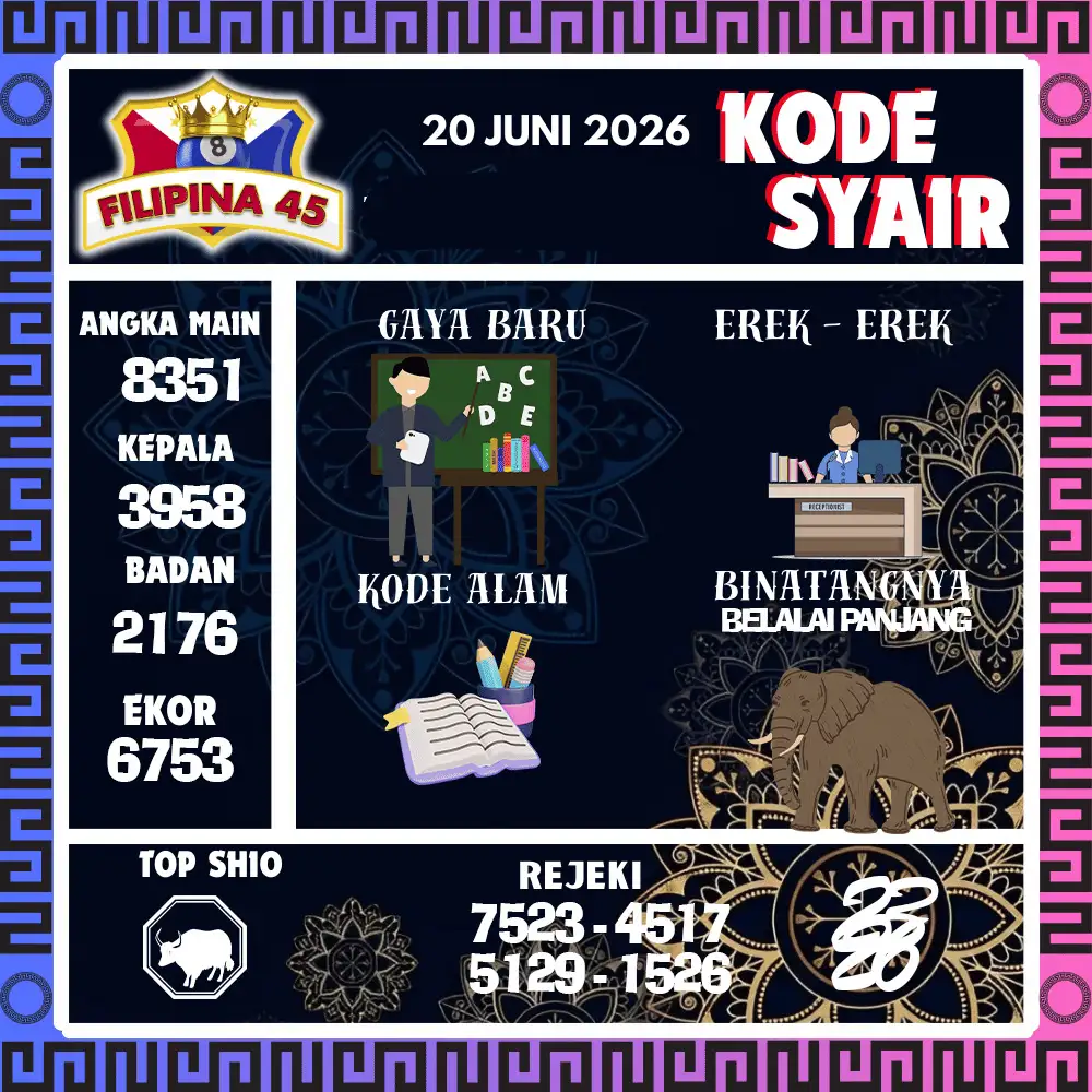 Kode Syair Filipina45  Pools - Juni 2026
