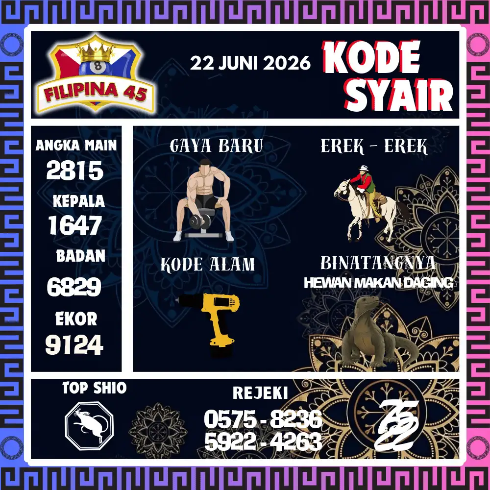 Kode Syair Filipina45  Pools - Juni 2026
