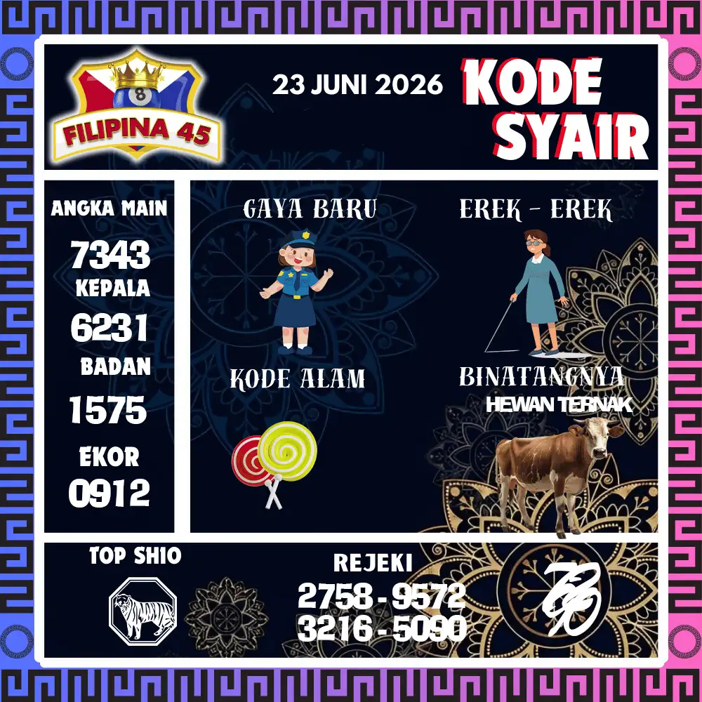 Kode Syair Filipina45  Pools - Juni 2026
