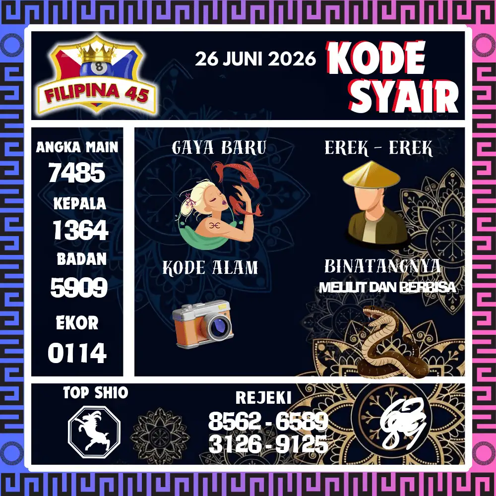 Kode Syair Filipina45  Pools - Juni 2026
