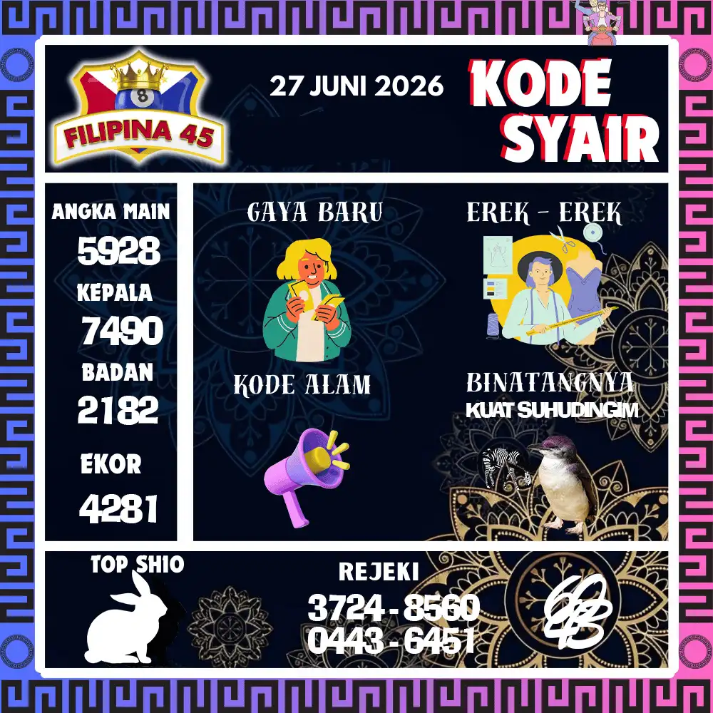 Kode Syair Filipina45  Pools - Juni 2026
