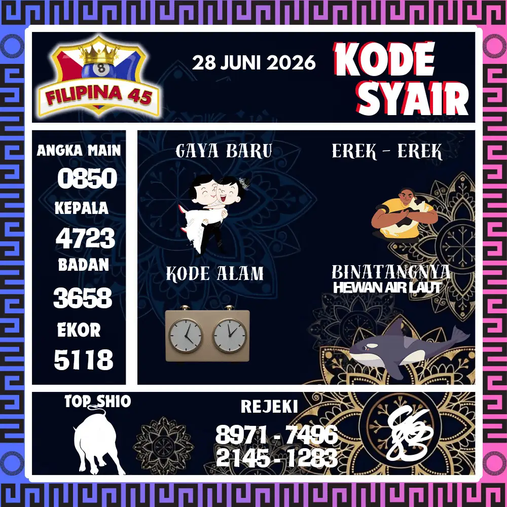 Kode Syair Filipina45  Pools - Juni 2026
