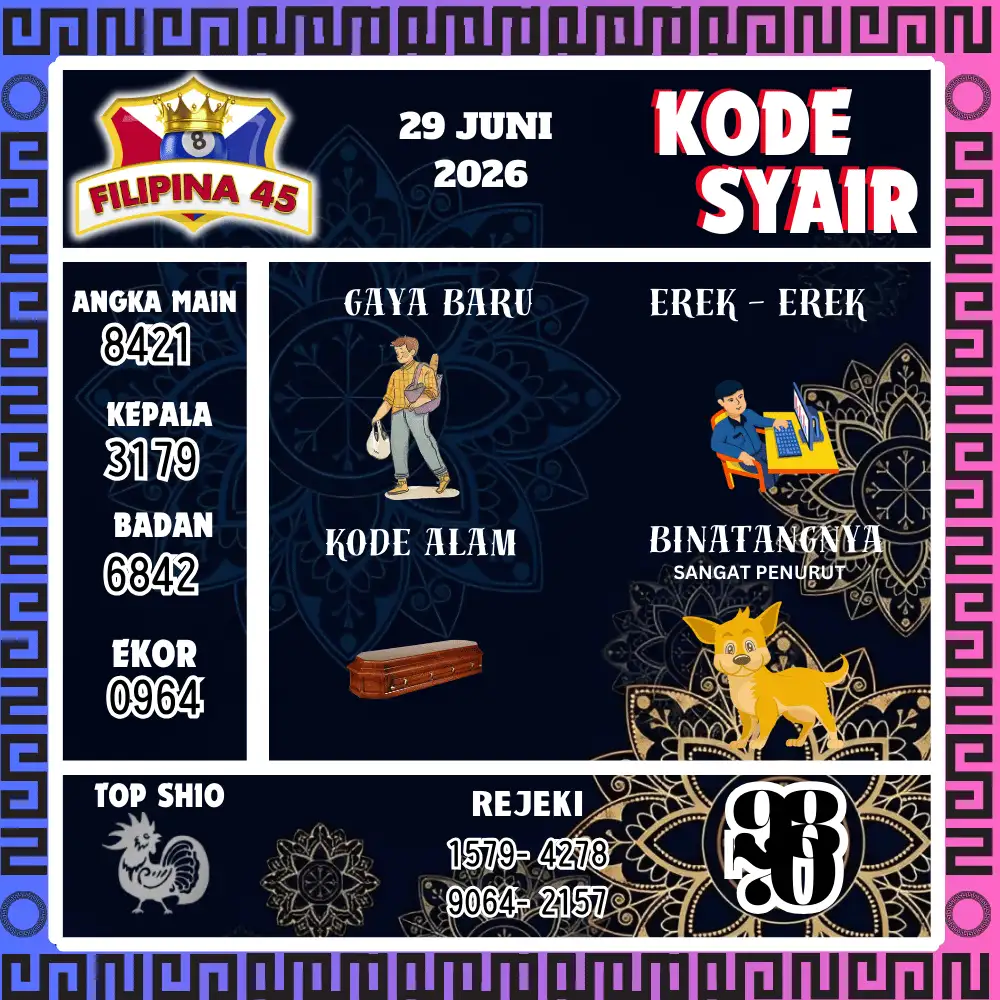 Kode Syair Filipina45  Pools - Juni 2026

