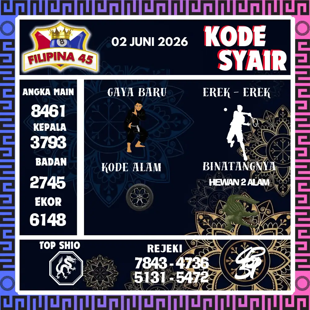 Kode Syair Filipina45  Pools - Juni 2026
