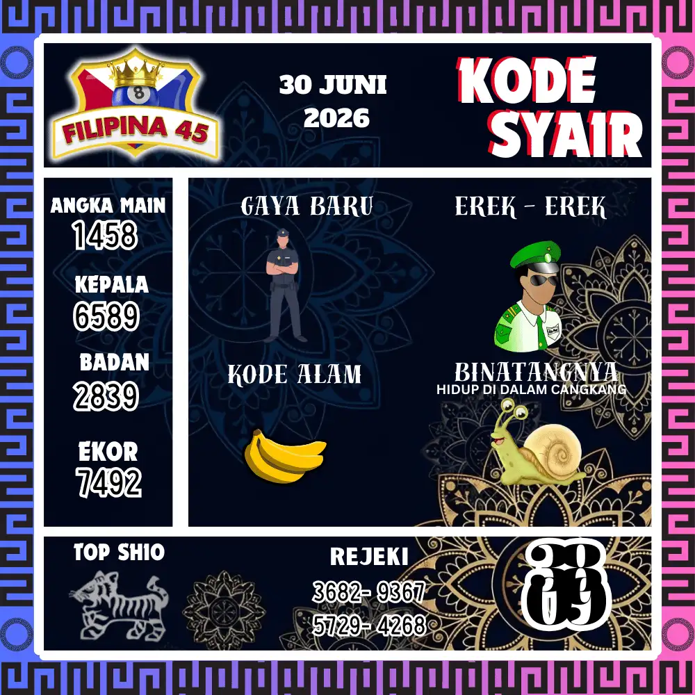 Kode Syair Filipina45  Pools - Juni 2026
