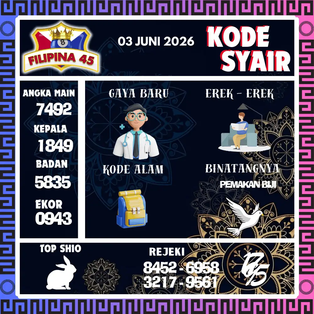 Kode Syair Filipina45  Pools - Juni 2026
