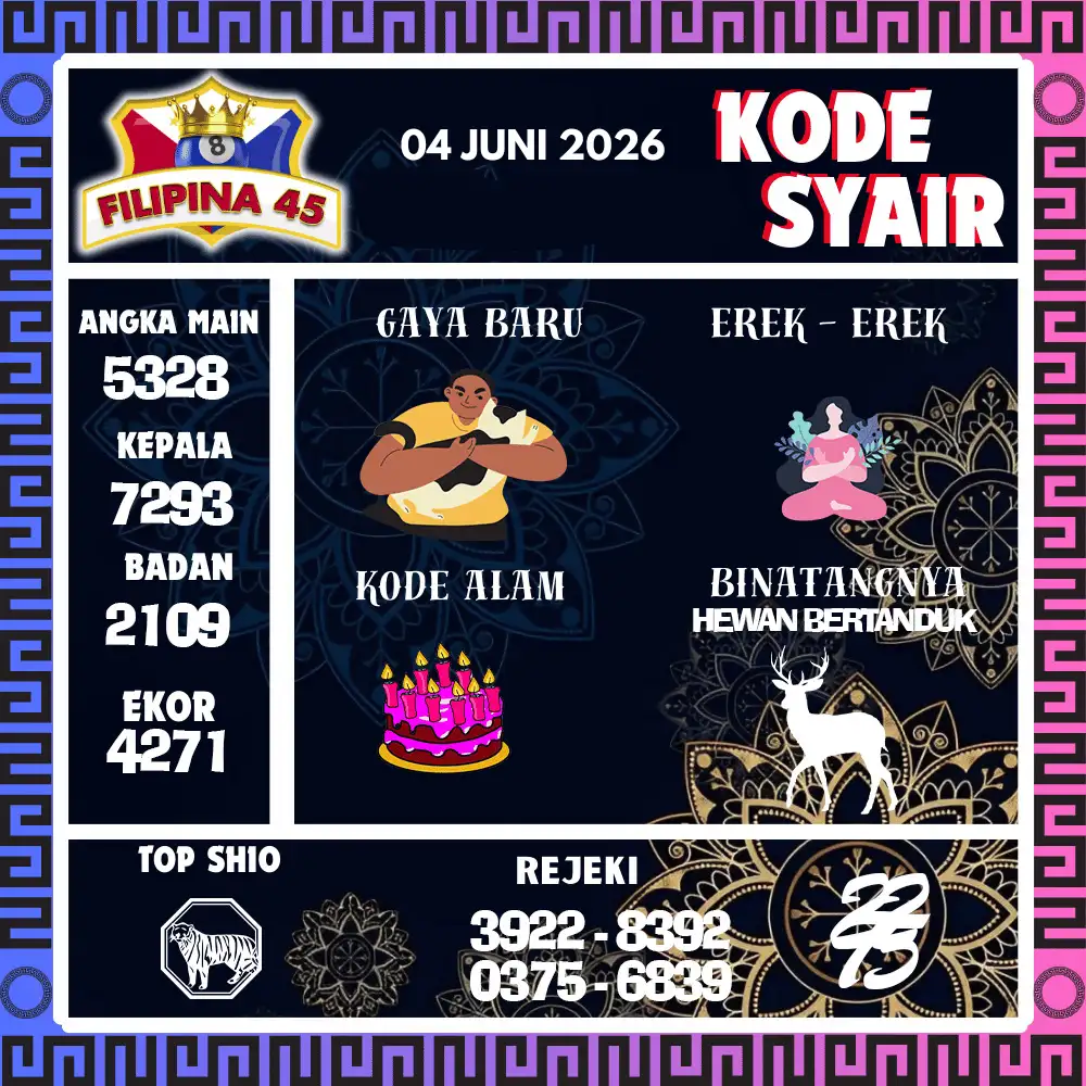 Kode Syair Filipina45  Pools - Juni 2026
