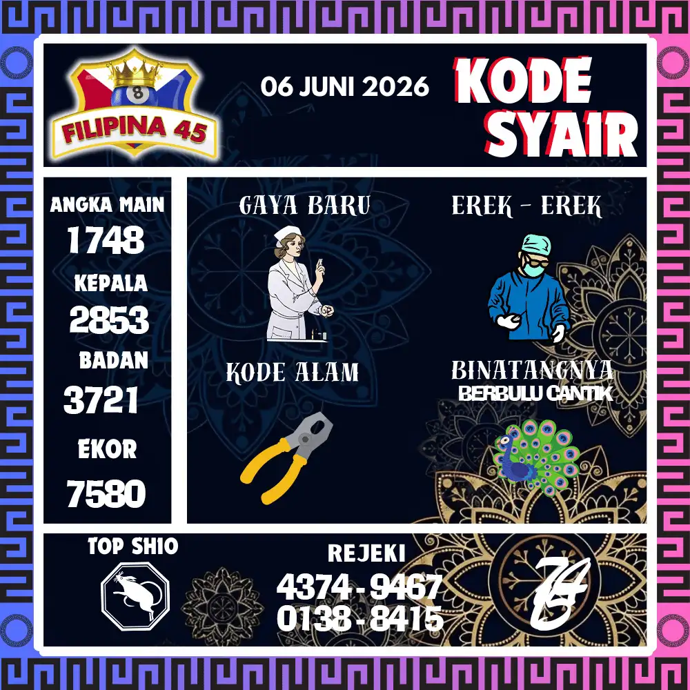 Kode Syair Filipina45  Pools - Juni 2026

