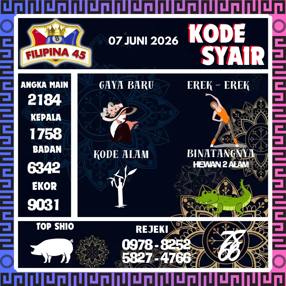 Kode Syair Filipina45  Pools - Juni 2026
