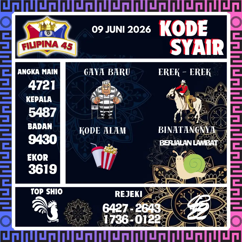 Kode Syair Filipina45  Pools - Juni 2026

