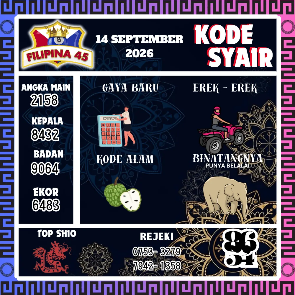 Kode Syair Filipina45 Pools - September 2026
