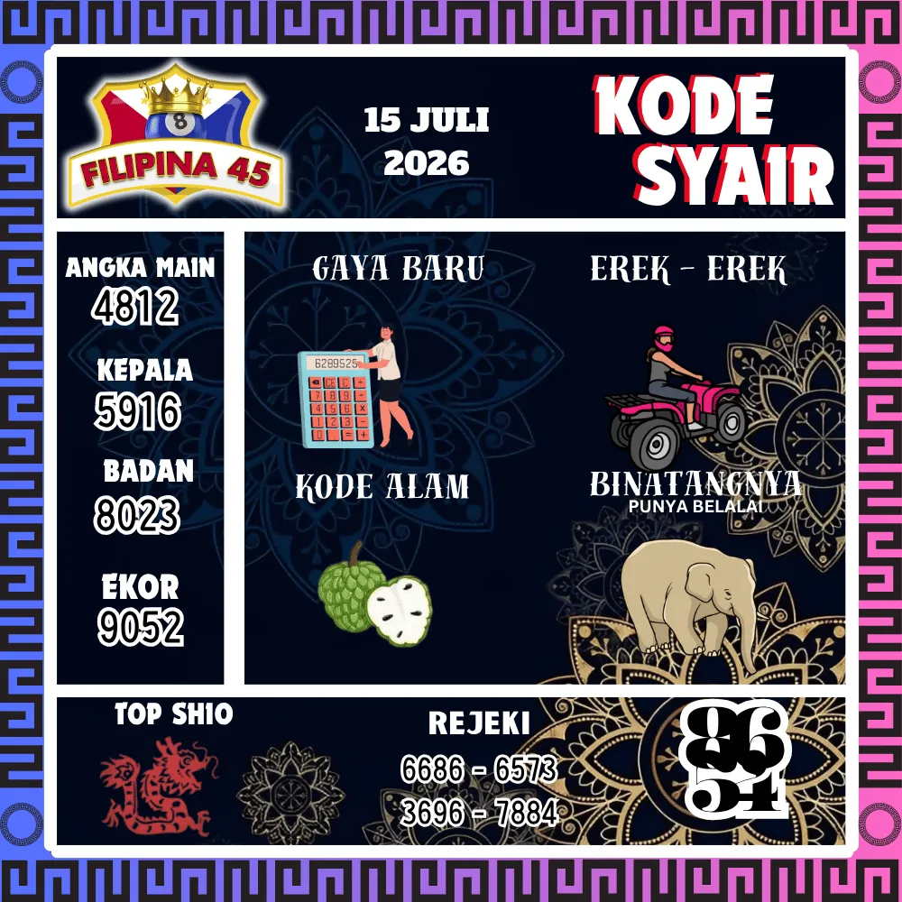 Kode Syair Filipina45 Pools - Juli 2026
