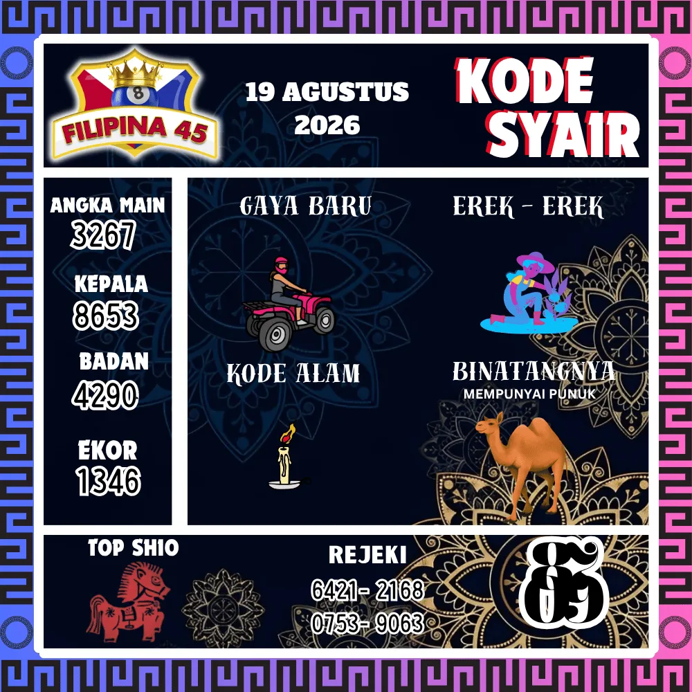 Kode Syair Filipina45 Pools - Agustus 2026
