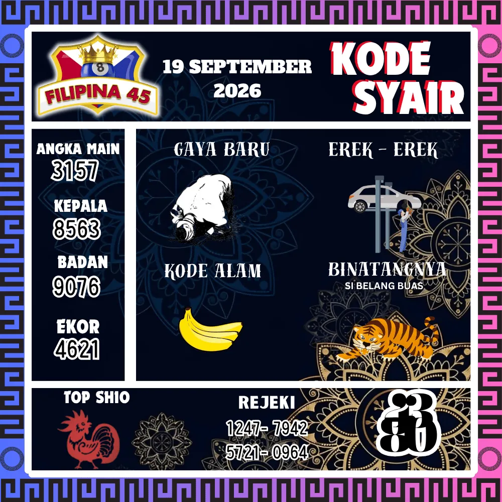 Kode Syair Filipina45 Pools - September 2026
