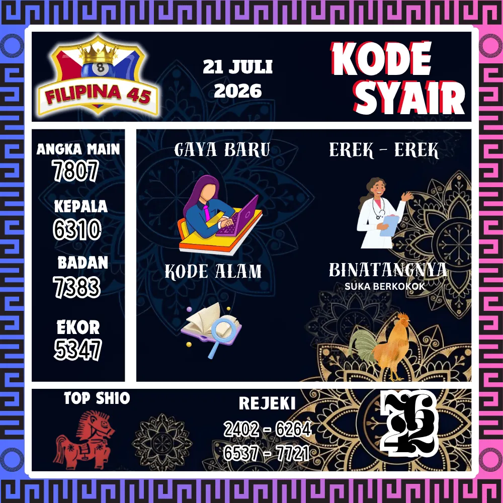Kode Syair Filipina45 Pools - Juli 2026
