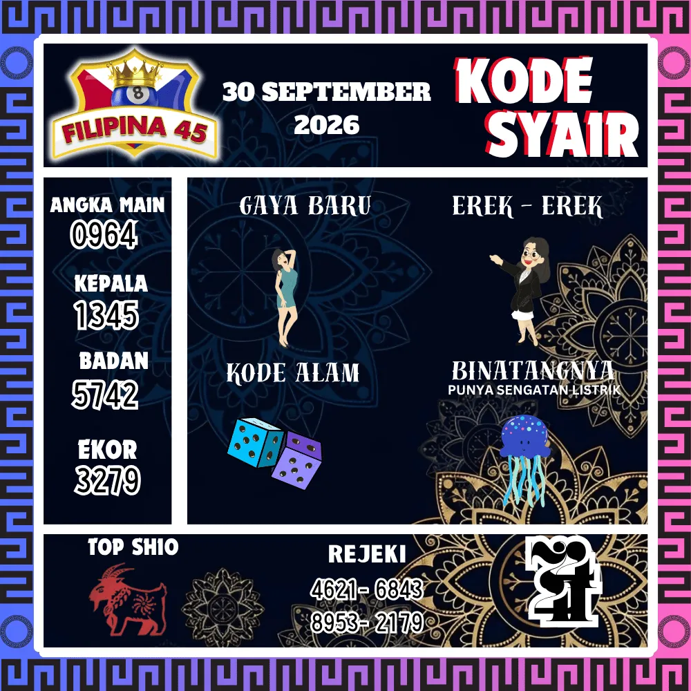 Kode Syair Filipina45 Pools - September 2026
