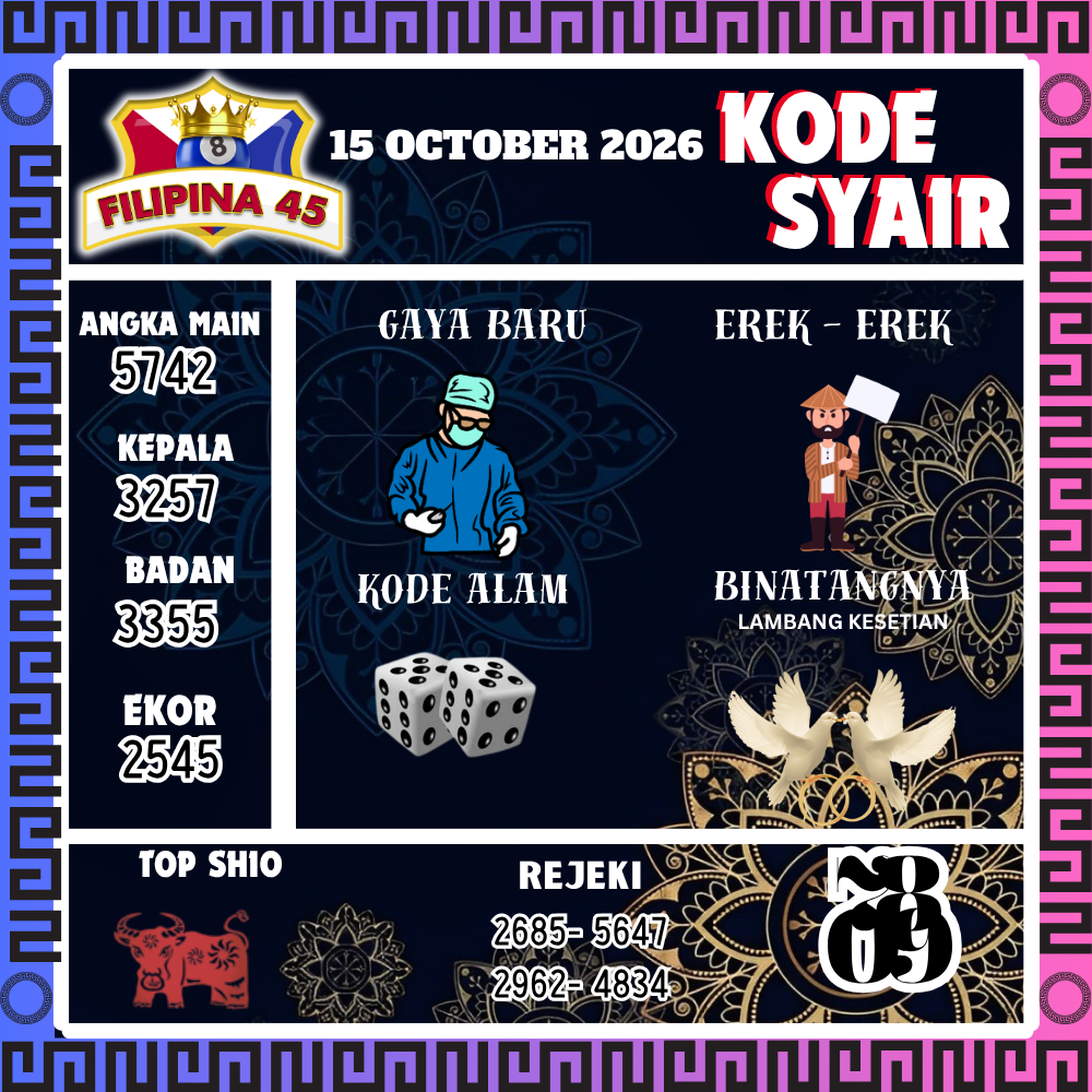 Kode Syair Filipina45 Pools 15 Oktober 2026