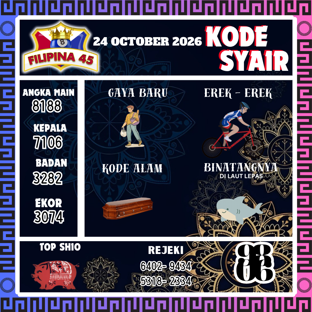 Kode Syair Filipina45 Pools 24 Oktober 2026