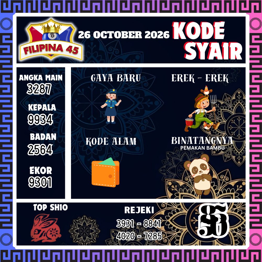 Kode Syair Filipina45 Pools 26 Oktober 2026