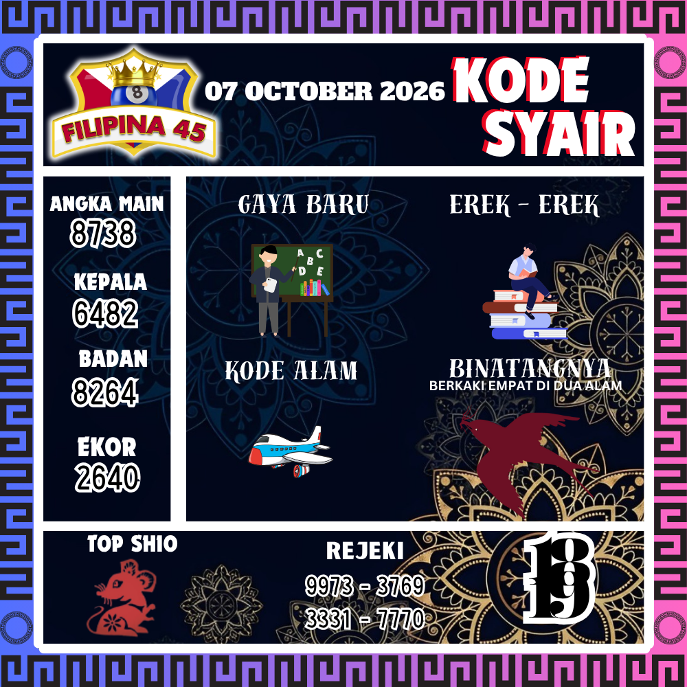 Kode Syair Filipina45 Pools 07 Oktober 2026